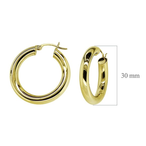 Classy Hoop Earrings 14K Yellow Gold - Picture 4 of 4